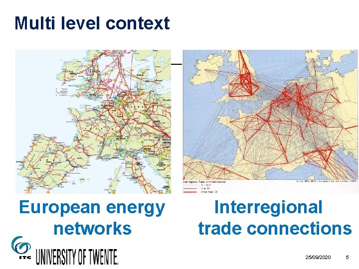 Multi level context European energy networks Interregional trade connections 25/09/2020 5 