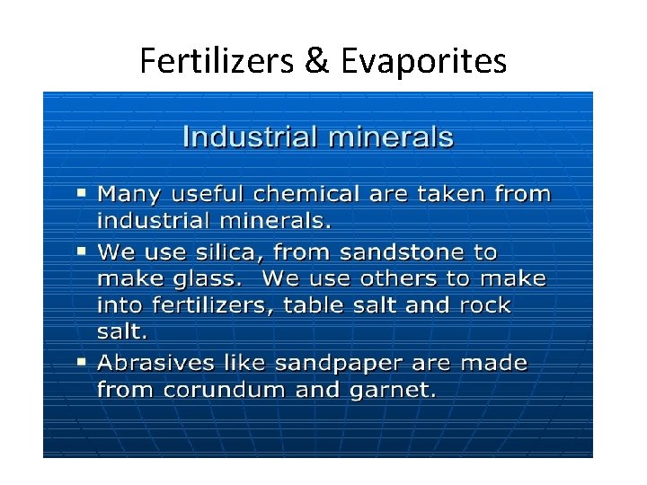 Fertilizers & Evaporites 