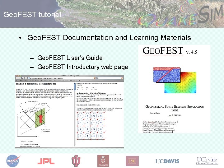 Geo. FEST tutorial • Geo. FEST Documentation and Learning Materials – Geo. FEST User’s