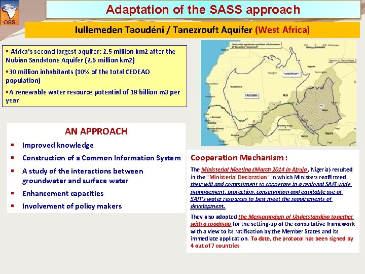 Adaptation of the SASS approach Iullemeden Taoudéni / Tanezrouft Aquifer (West Africa) § Africa's