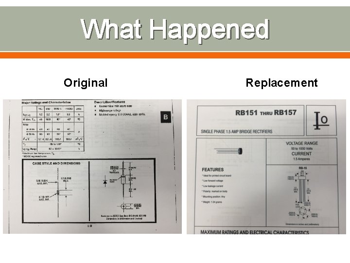 What Happened Original Replacement 