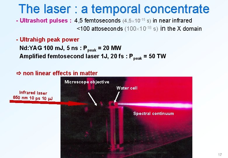 The laser : a temporal concentrate - Ultrashort pulses : 4, 5 femtoseconds (4,