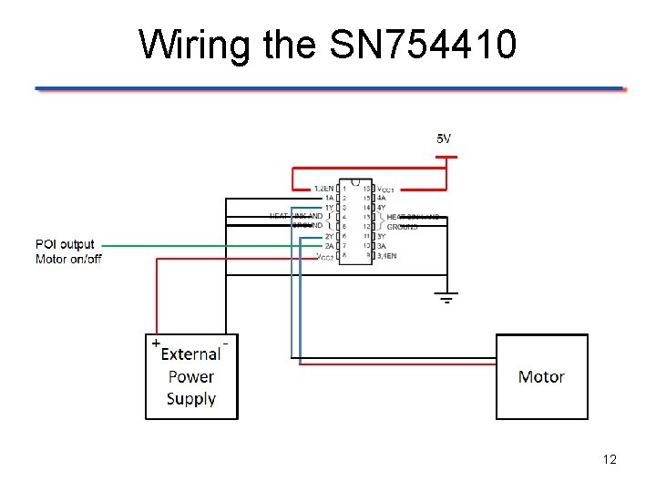 Wiring the SN 754410 12 
