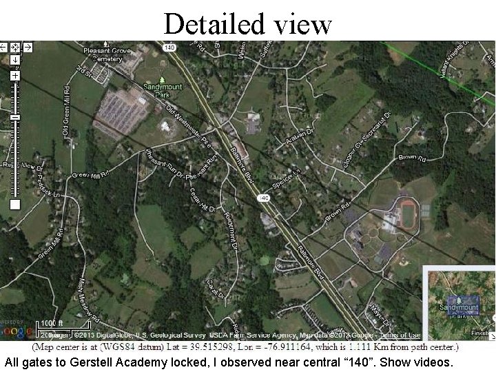 Detailed view All gates to Gerstell Academy locked, I observed near central “ 140”.