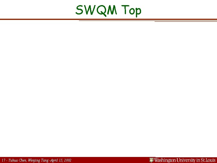 SWQM Top 17 - Yuhua Chen, Wenjing Tang -April 15, 2002 