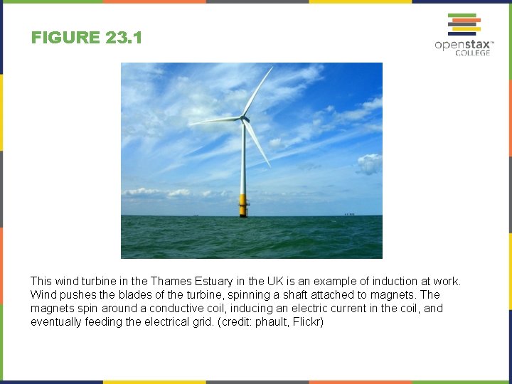 FIGURE 23. 1 This wind turbine in the Thames Estuary in the UK is