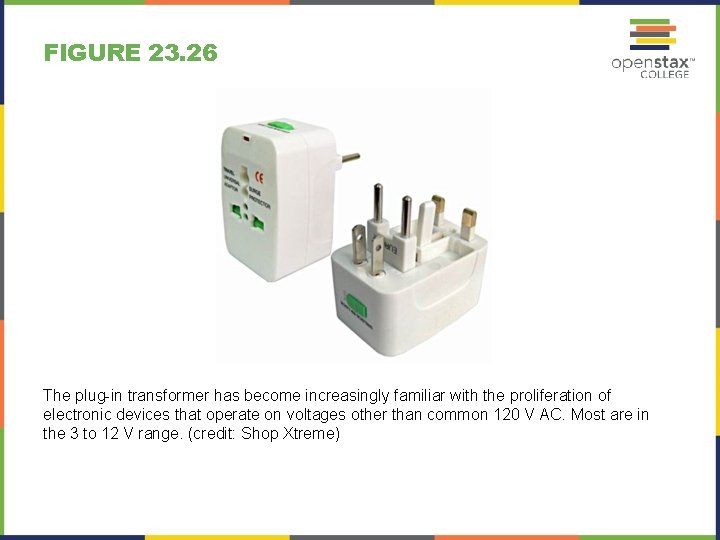 FIGURE 23. 26 The plug-in transformer has become increasingly familiar with the proliferation of