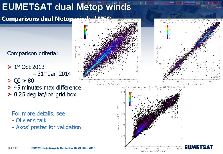 EUMETSAT dual Metop winds Comparisons dual Metop winds / MSG Comparison criteria: Ø 1