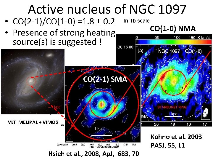 Active nucleus of NGC 1097 • CO(2 -1)/CO(1 -0) =1. 8 ± 0. 2