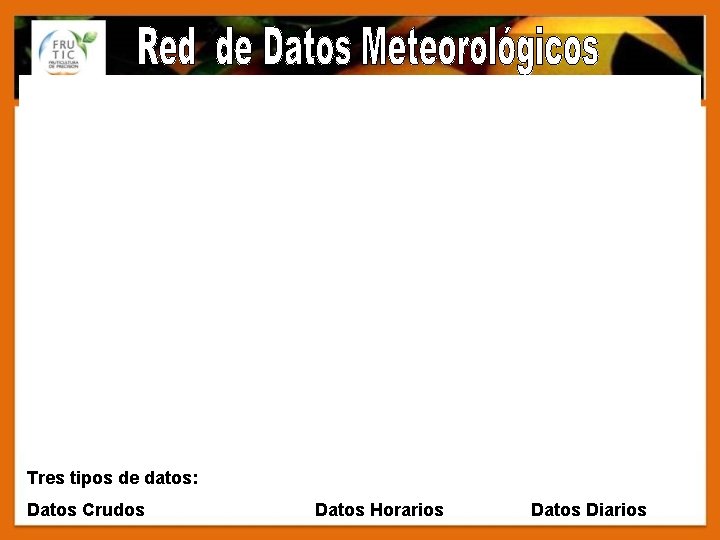 Tres tipos de datos: Datos Crudos Datos Horarios Datos Diarios 