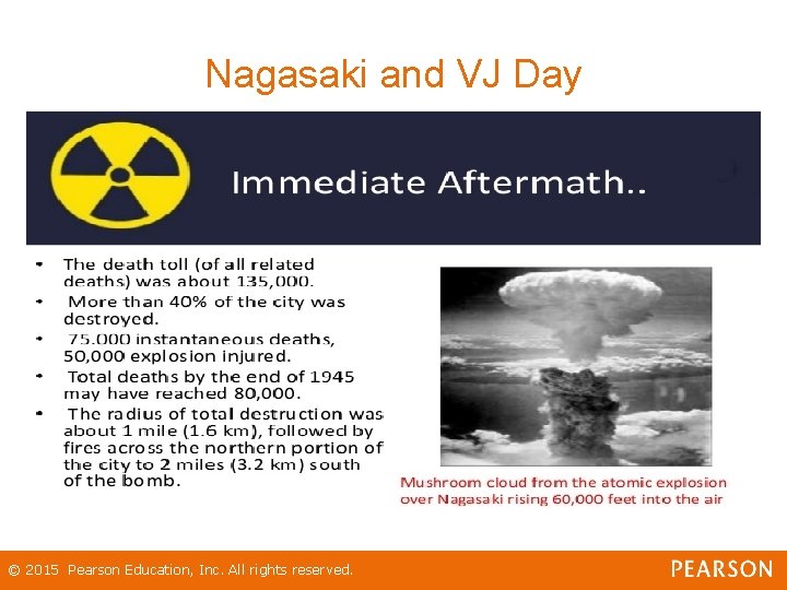 Nagasaki and VJ Day © 2015 Pearson Education, Inc. All rights reserved. 