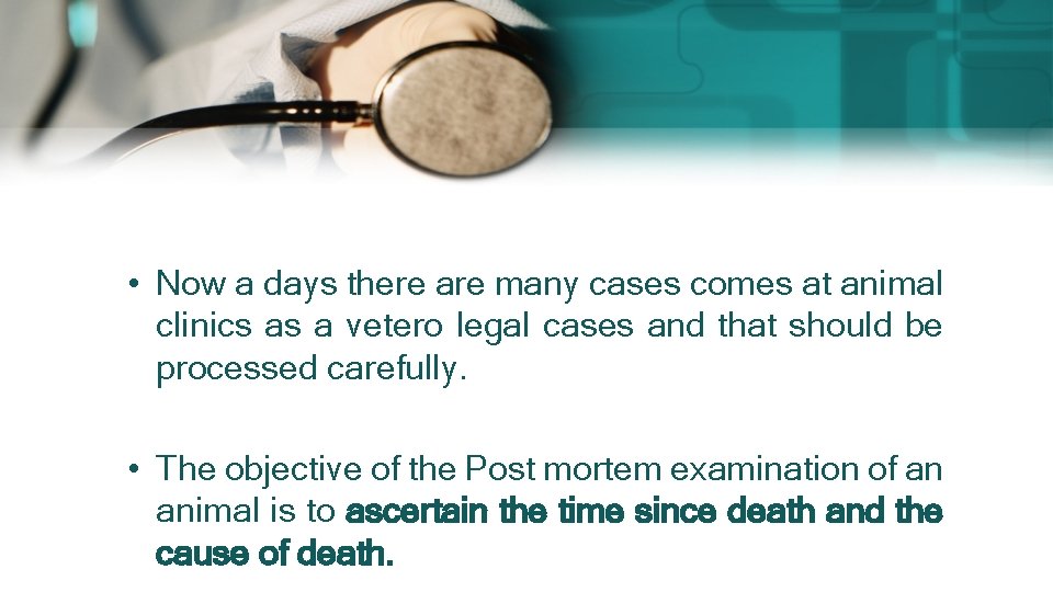 • Now a days there are many cases comes at animal clinics as • Now a days there are many cases comes at animal clinics as