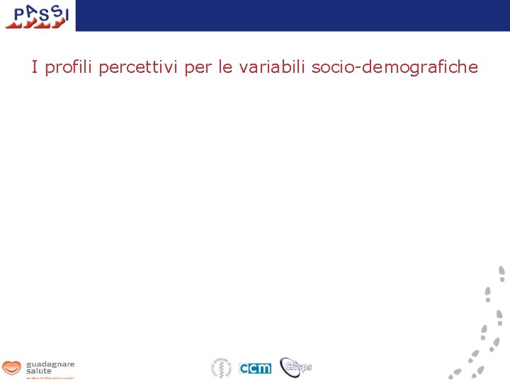 I profili percettivi per le variabili socio-demografiche 