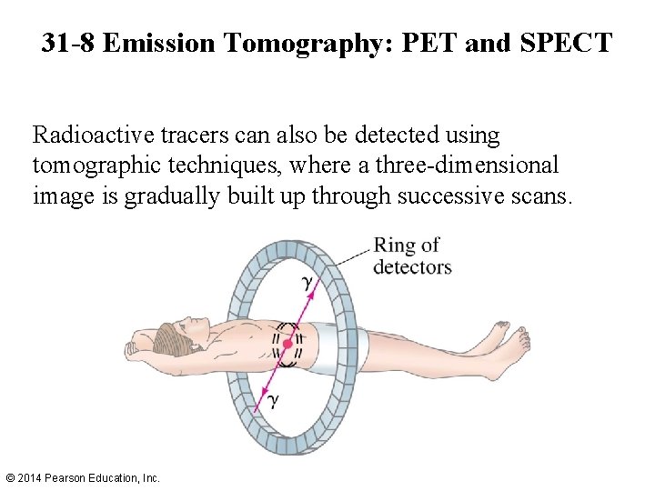 31 -8 Emission Tomography: PET and SPECT Radioactive tracers can also be detected using