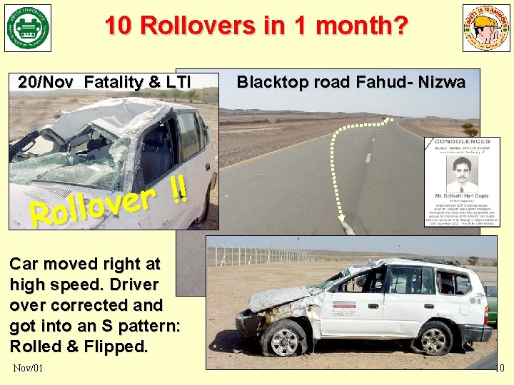 10 Rollovers in 1 month? 20/Nov Fatality & LTI Blacktop road Fahud- Nizwa !