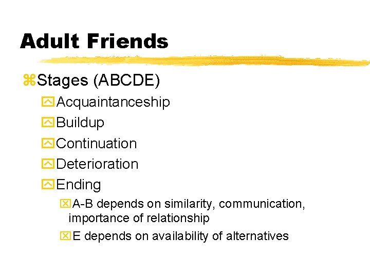 Forming Relationships In Young And Middle Adulthood Chapter