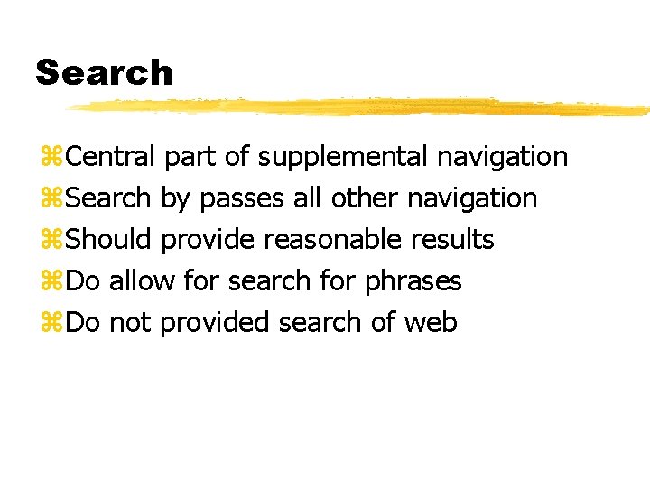 Search z. Central part of supplemental navigation z. Search by passes all other navigation