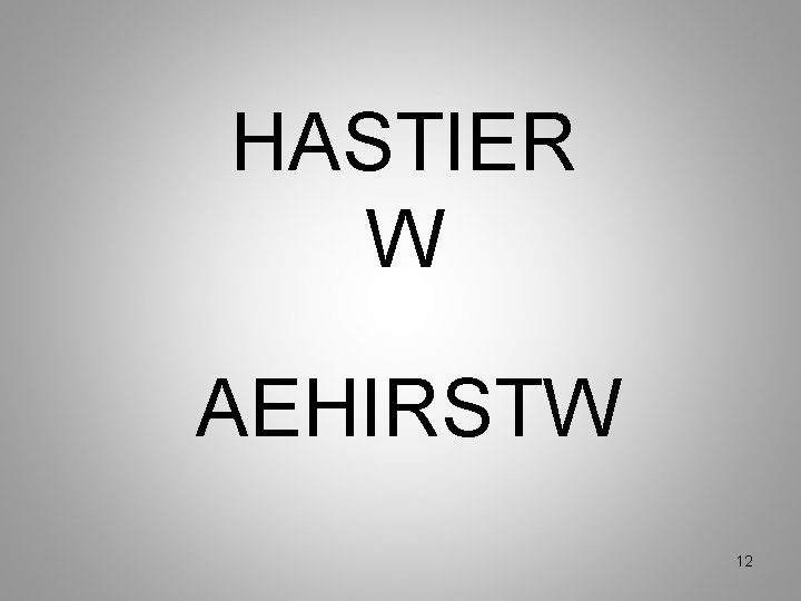 HASTIER W AEHIRSTW 12 