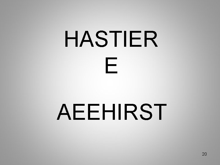 HASTIER E AEEHIRST 20 