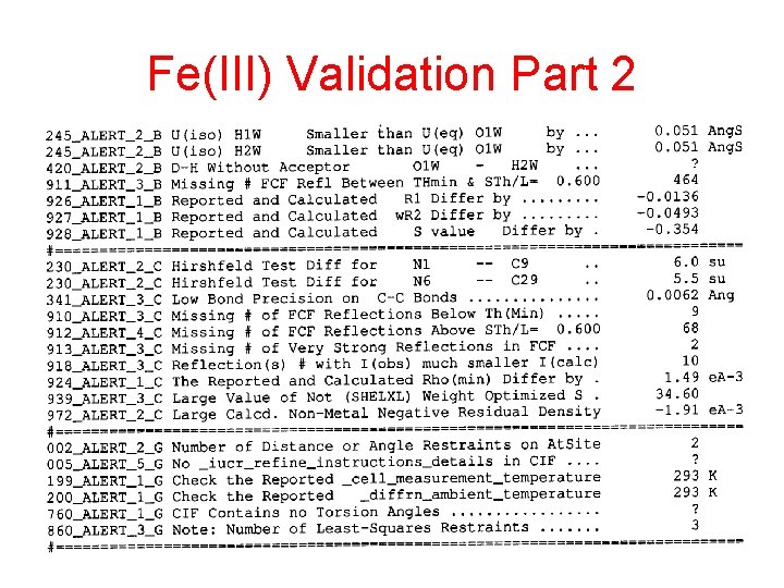 Fe(III) Validation Part 2 