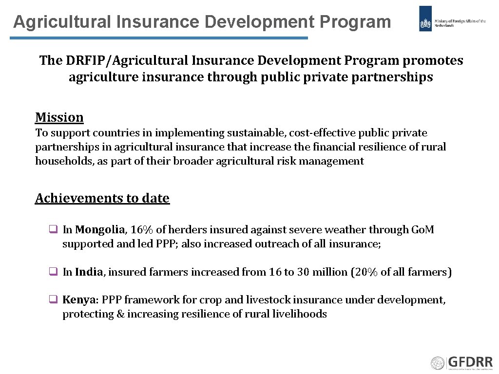 Financial Protection Innovation in Disaster Risk Financing and