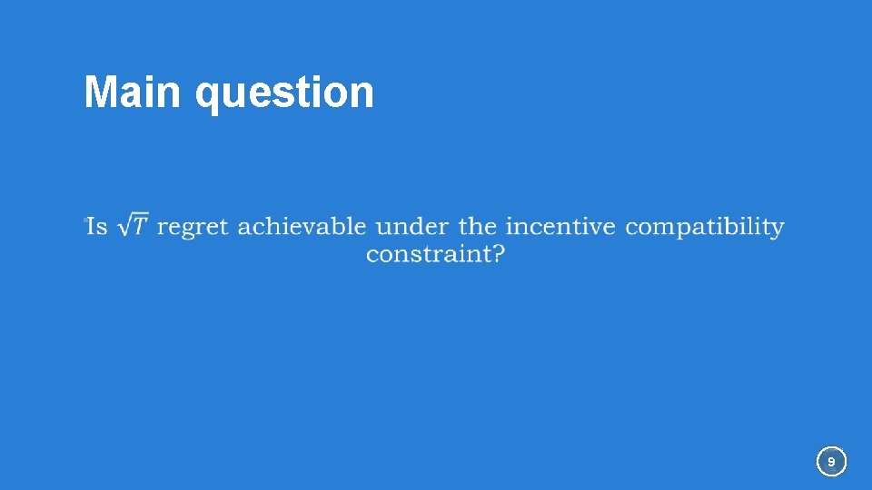 Main question § 9 