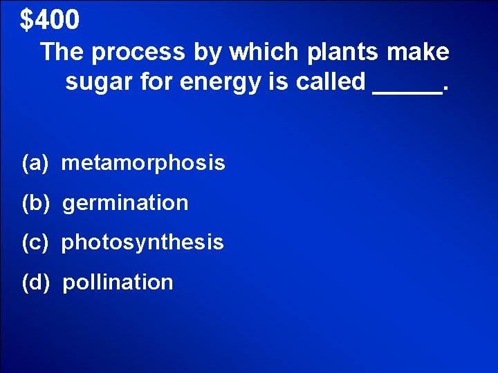 © Mark E. Damon - All Rights Reserved $400 The process by which plants