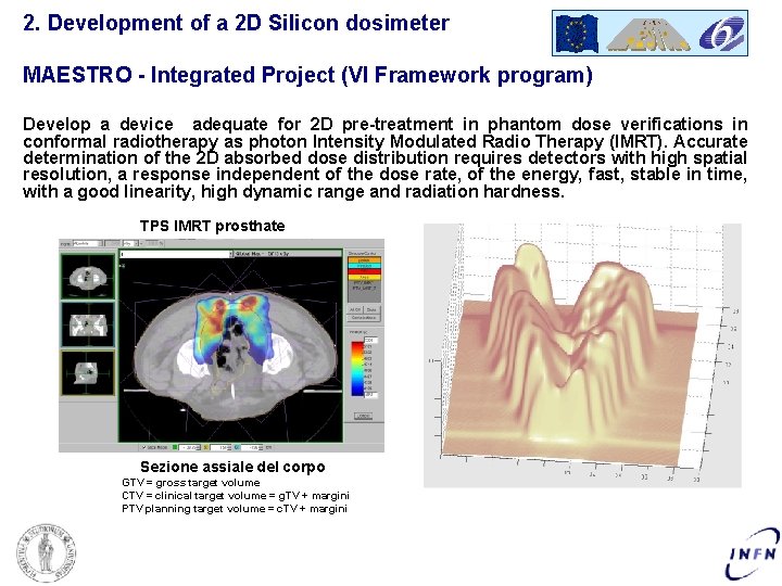 2. Development of a 2 D Silicon dosimeter MAESTRO - Integrated Project (VI Framework