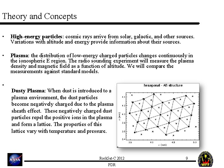 Theory and Concepts • High-energy particles: cosmic rays arrive from solar, galactic, and other