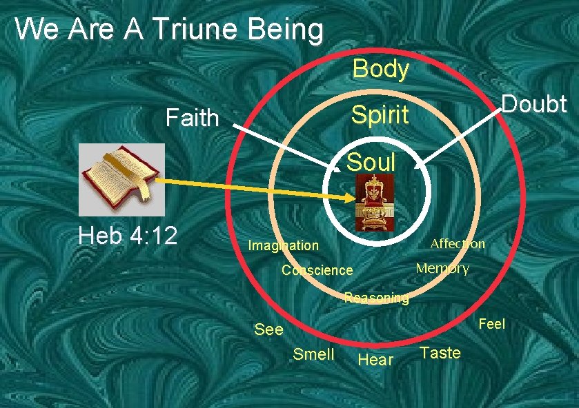 We Are A Triune Being Body Doubt Spirit Faith Soul Heb 4: 12 Affection