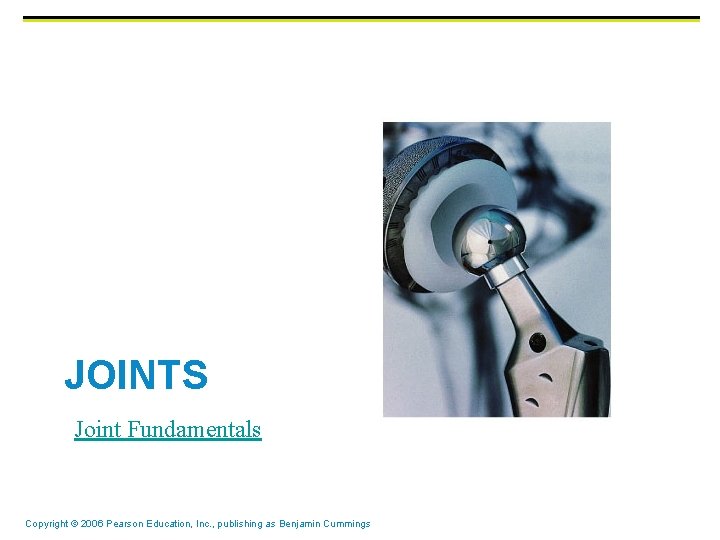 JOINTS Joint Fundamentals Copyright © 2006 Pearson Education, Inc. , publishing as Benjamin Cummings