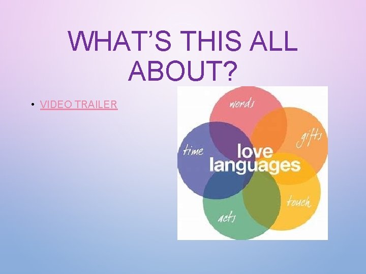 WHAT’S THIS ALL ABOUT? • VIDEO TRAILER 