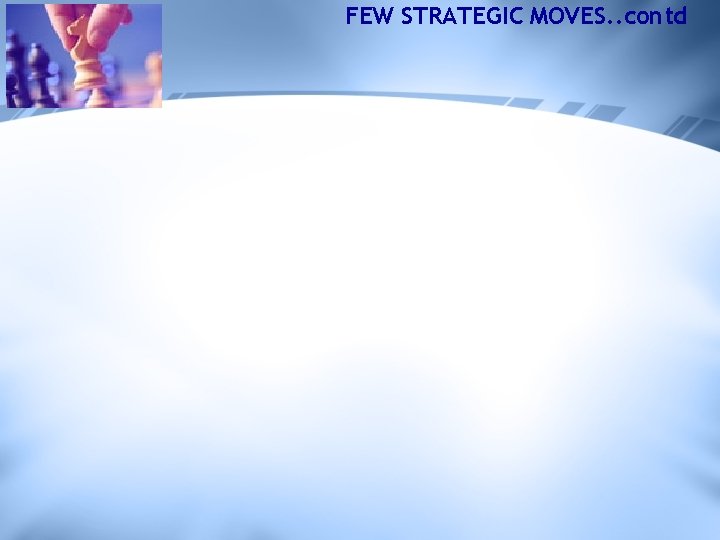 FEW STRATEGIC MOVES. . contd 