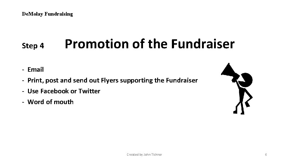 De. Molay Fundraising Step 4 - Promotion of the Fundraiser Email Print, post and
