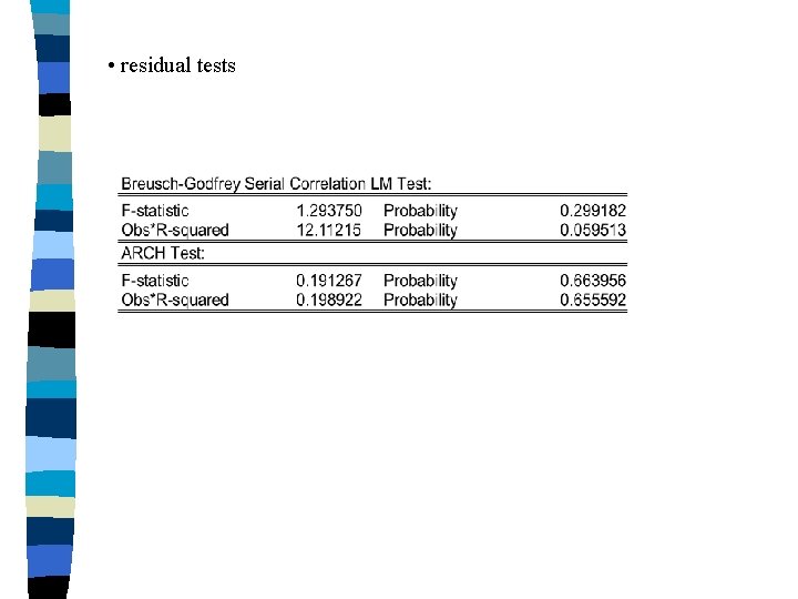  • residual tests 