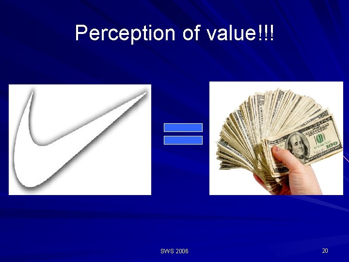 Perception of value!!! SWS 2006 20 