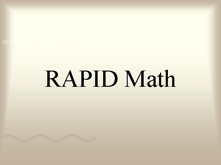 RAPID Math 