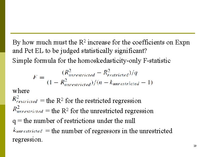 By how much must the R 2 increase for the coefficients on Expn and