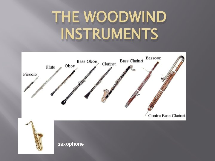 THE WOODWIND INSTRUMENTS saxophone 