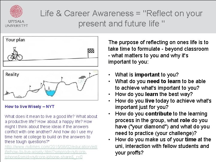 Life & Career Awareness = "Reflect on your present and future life " The Life & Career Awareness = "Reflect on your present and future life " The