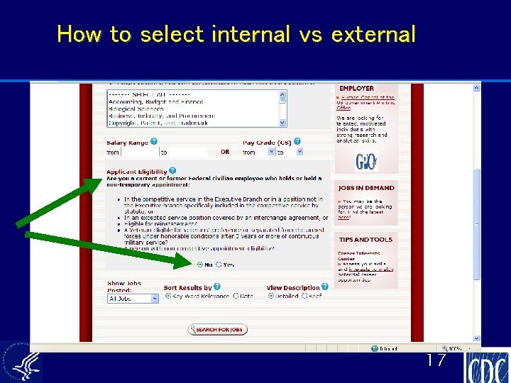 How to select internal vs external 17 