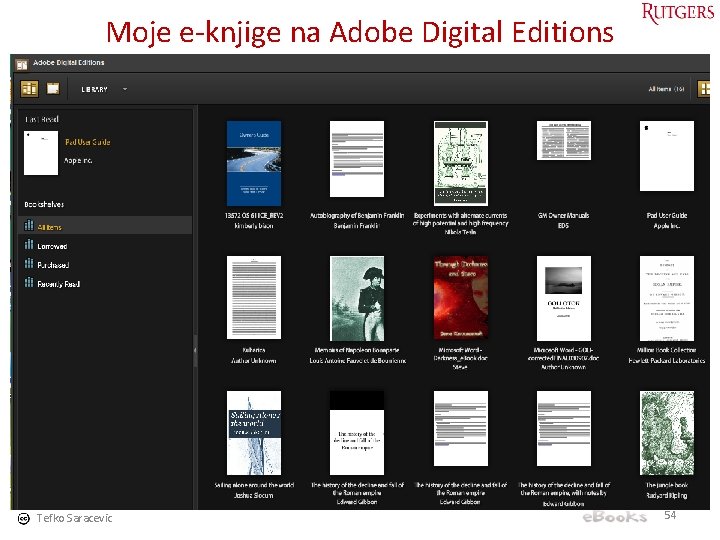 Moje e-knjige na Adobe Digital Editions Tefko Saracevic 54 