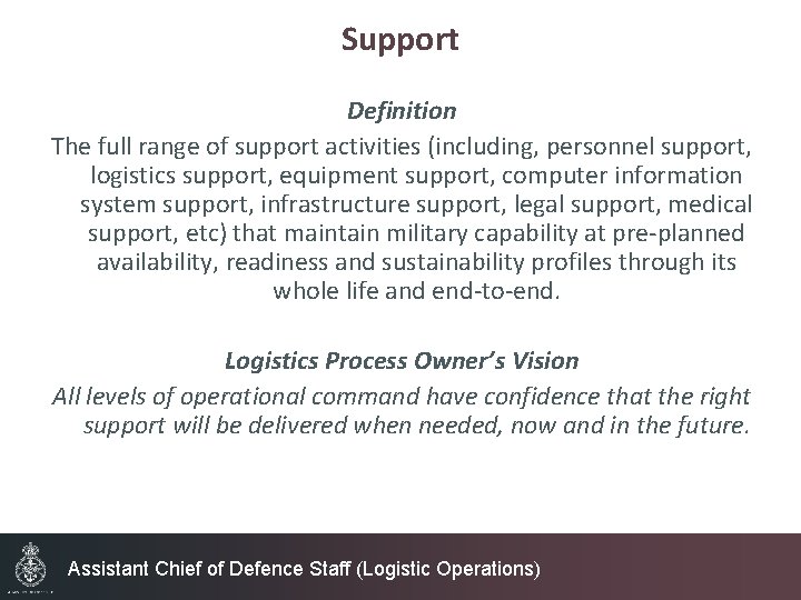 Defence Strategic Support Management 