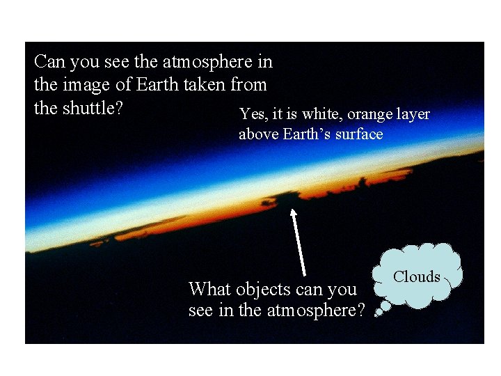 Can you see the atmosphere in the image of Earth taken from the shuttle? Can you see the atmosphere in the image of Earth taken from the shuttle?
