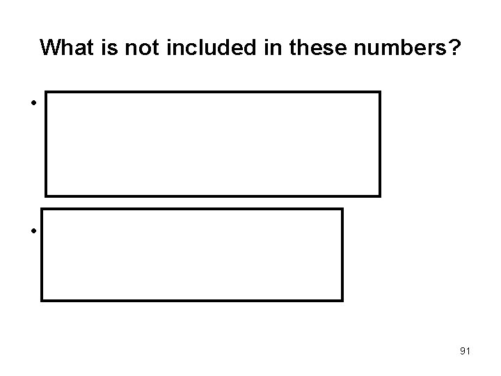 What is not included in these numbers? • Second hand smoked deaths – Disagreement