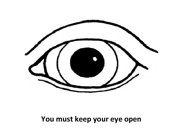 You must keep your eye open 