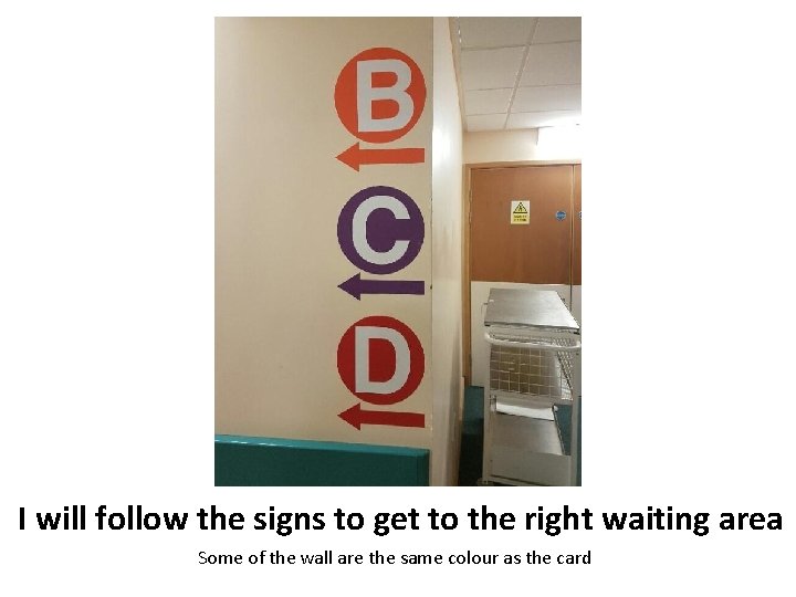 I will follow the signs to get to the right waiting area Some of