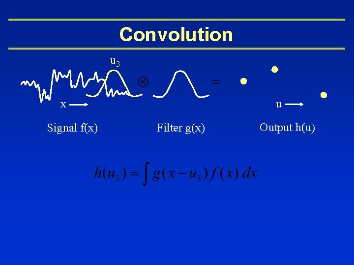 Convolution u 3 u x Signal f(x) Filter g(x) Output h(u) 