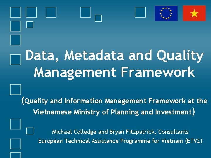 Data, Metadata and Quality Management Framework (Quality and Information Management Framework at the Vietnamese