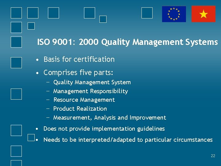 ISO 9001: 2000 Quality Management Systems • Basis for certification • Comprises five parts: